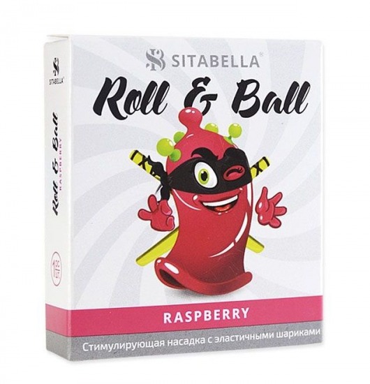 Стимулирующий презерватив-насадка Roll   Ball Raspberry - Sitabella - купить с доставкой в Подольске