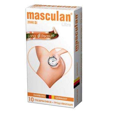 Розовые презервативы Masculan Ultra Long Pleasure с колечками, пупырышками и продлевающим эффектом - 10 шт. - Masculan - купить с доставкой в Подольске