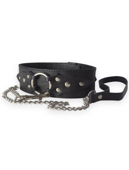 Широкий кожаный ошейник в готическом стиле - Sitabella - купить с доставкой в Подольске