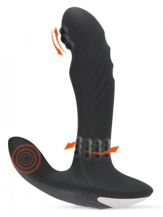 Черный вибромассажер простаты с функцией римминга Plug with Perineum Stimulator - 16,6 см. - Orion - в Подольске купить с доставкой