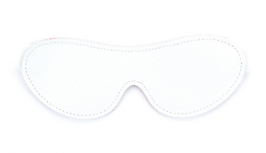 Белая кожаная маска на глаза на резинке - БДСМ Арсенал - купить с доставкой в Подольске