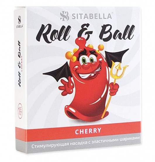 Стимулирующий презерватив-насадка Roll   Ball Cherry - Sitabella - купить с доставкой в Подольске