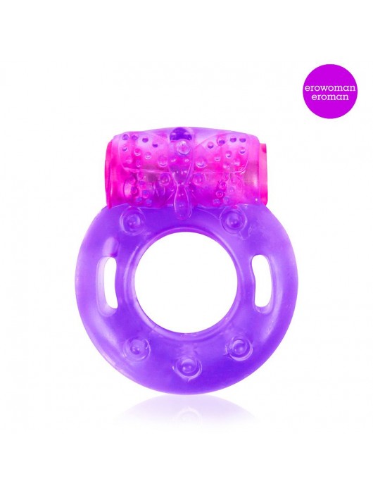 Фиолетовое эрекционное виброкольцо с бабочкой - Erowoman-Eroman - в Подольске купить с доставкой