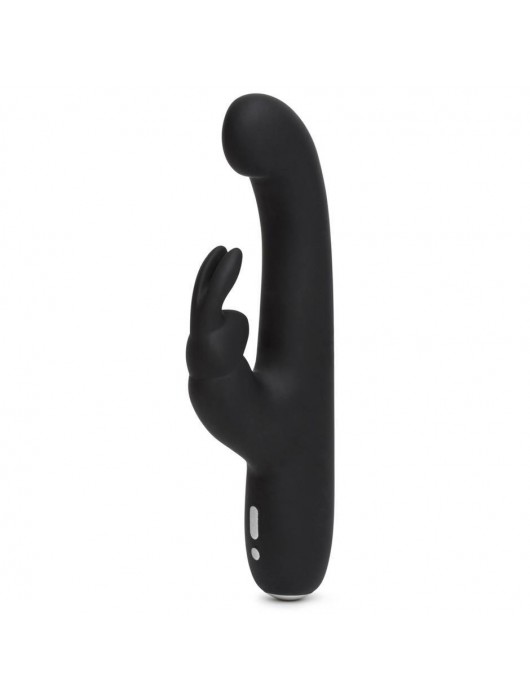 Чёрный вибратор Slimline G-Spot Rechargeable Rabbit Vibrator - 24,1 см. - Happy Rabbit