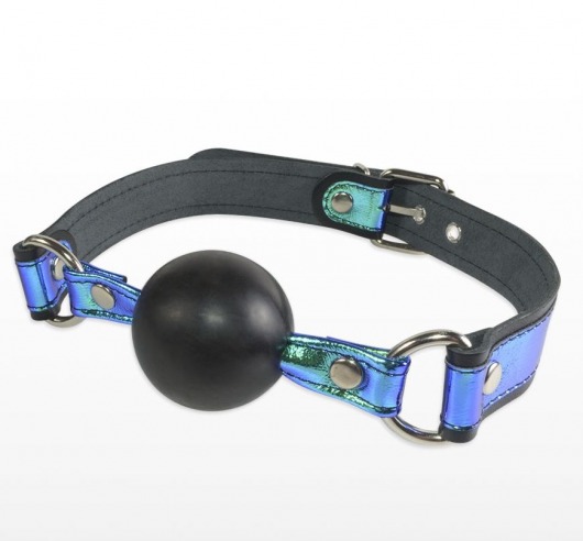 Кляп-шарик на чёрно-синих ремешках - Sitabella - купить с доставкой в Подольске