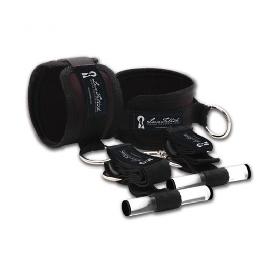 Черные фиксаторы с креплением к двери - Lux Fetish - купить с доставкой в Подольске