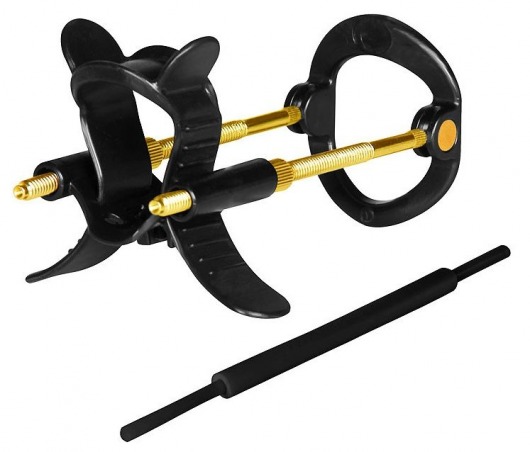 Черно-золотистый экстендер для пениса Sex Expert - Sex Expert - в Подольске купить с доставкой