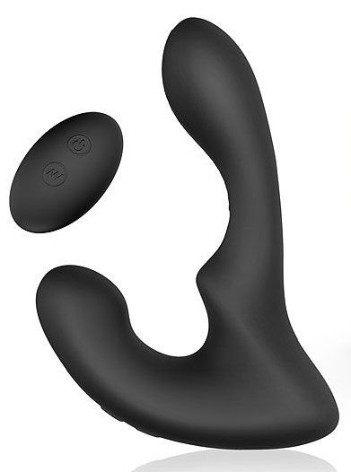 Черный силиконовый вибромассажер простаты с пультом ДУ - Sex Expert - в Подольске купить с доставкой