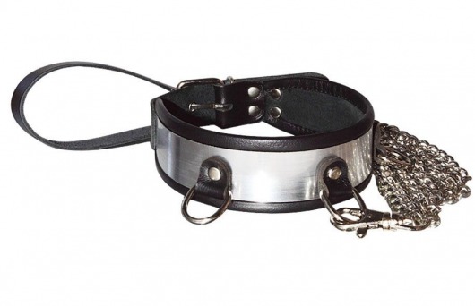 Стильный ошейник с металлическим блеском и поводком - Sitabella - купить с доставкой в Подольске