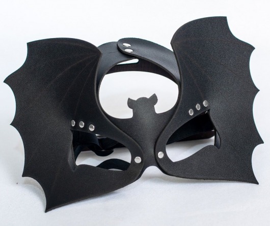 Черная кожаная маска на глаза  Летучая мышь - Sitabella - купить с доставкой в Подольске