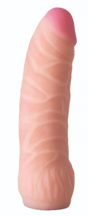 Телесная изогнутая насадка на Harness с коннектором BLACK LINE - 17 см. - LOVETOY (А-Полимер) - купить с доставкой в Подольске