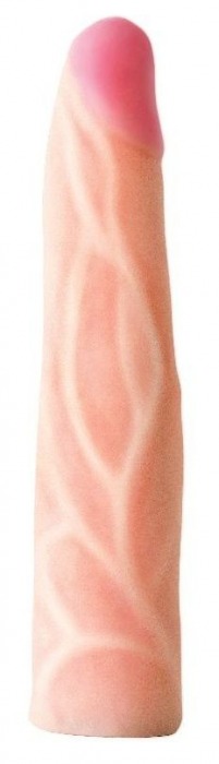 Телесная насадка с венками на Harness с коннектором GREEN LINE - 18 см. - LOVETOY (А-Полимер) - купить с доставкой в Подольске