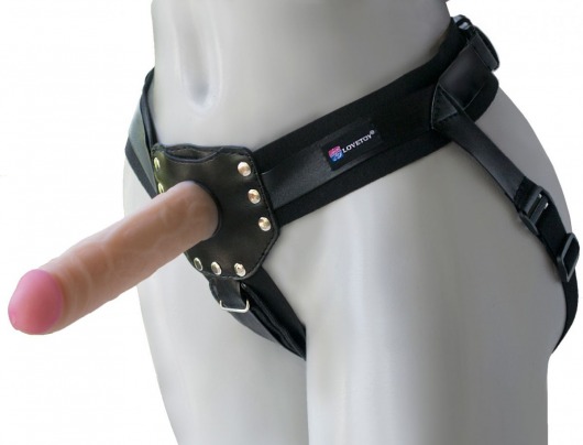 Черный пояс-трусики с двумя насадками  Экзотик-Linda  - 15,5 и 10,5 см. - LOVETOY (А-Полимер) - купить с доставкой в Подольске