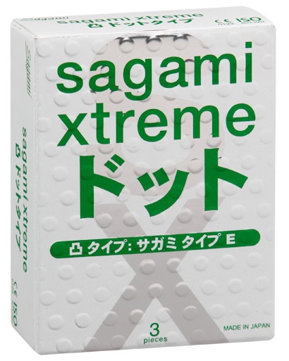 Презервативы Sagami Xtreme SUPER DOTS с точками - 3 шт. - Sagami - купить с доставкой в Подольске