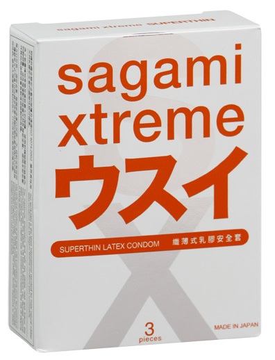 Ультратонкие презервативы Sagami Xtreme SUPERTHIN - 3 шт. - Sagami - купить с доставкой в Подольске