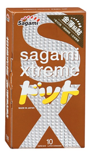 Презервативы Sagami Xtreme FEEL UP с точечной текстурой и линиями прилегания - 10 шт. - Sagami - купить с доставкой в Подольске