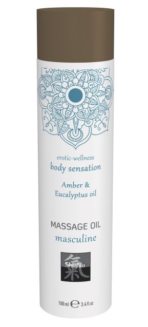 Массажное масло с ароматом амбры с добавлением эвкалиптового масла - 100 мл. - Shiatsu - купить с доставкой в Подольске
