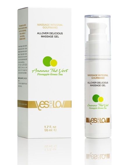 Универсальный массажный гель 3-в-1 Allover Delicious с ароматом ананаса и зеленого чая - 50 мл. - YESforLOV - купить с доставкой в Подольске