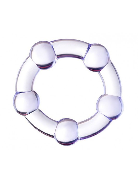 Фиолетовое эрекционное кольцо на пенис с бусинами - Штучки-дрючки - в Подольске купить с доставкой