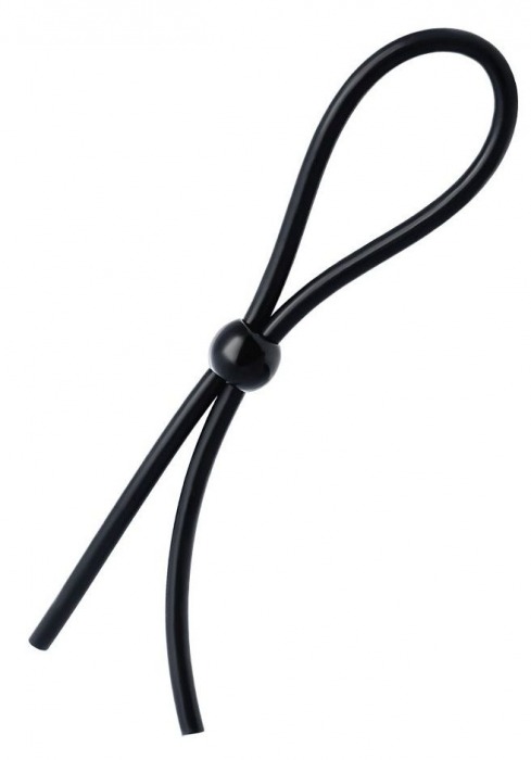 Черное лассо на пенис с одной бусиной - A-toys - в Подольске купить с доставкой