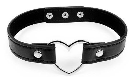 Черный ошейник с сердечком - Notabu - купить с доставкой в Подольске