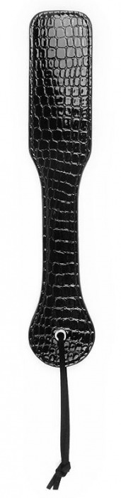 Черная шлепалка с узором под рептилию - 32 см. - Notabu - купить с доставкой в Подольске