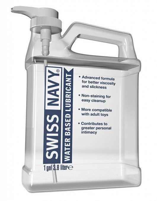 Канистра лубриканта Swiss Navy Water Based Lube на водной основе - 3,8 л. - Swiss navy - купить с доставкой в Подольске