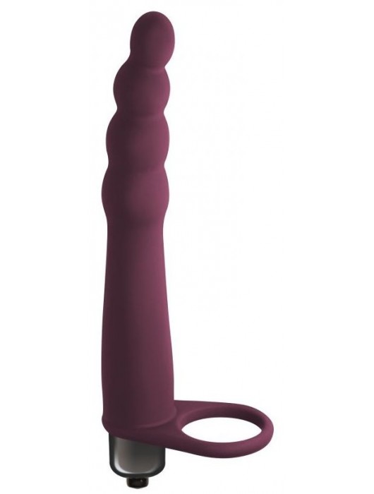 Бордовая вибронасадка для двойного проникновения Bramble - 16,5 см. - Lola Games - купить с доставкой в Подольске