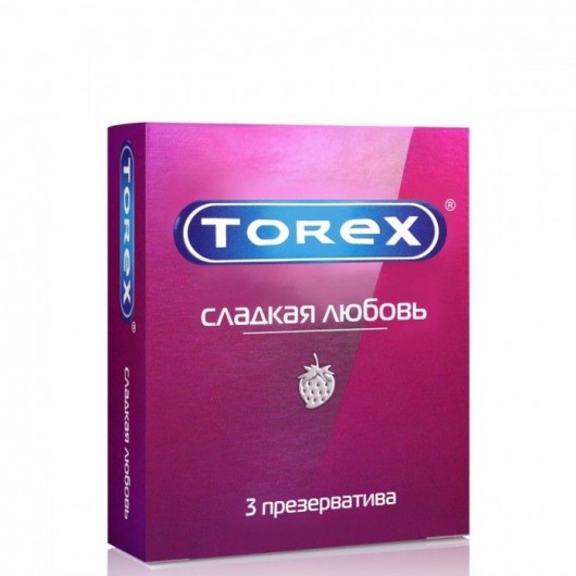 Презервативы Torex  Сладкая любовь  с ароматом клубники - 3 шт. - Torex - купить с доставкой в Подольске