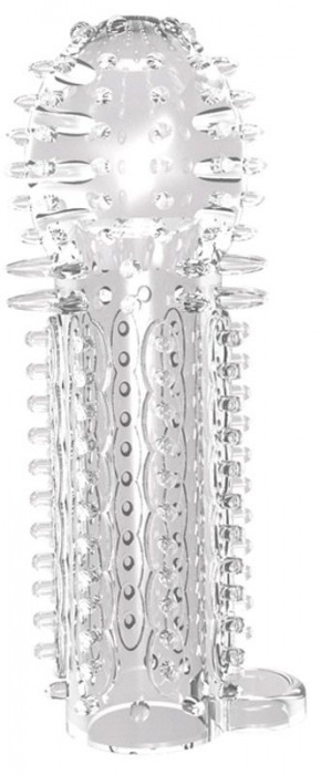 Закрытая прозрачная насадка на пенис с шипиками Nubby Sleeve - 14,5 см. - Chisa - в Подольске купить с доставкой