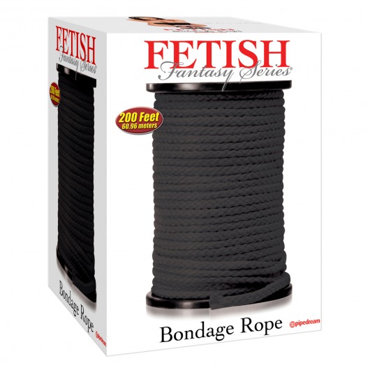 Черная веревка для связывания Bondage Rope - 60,9 м. - Pipedream - купить с доставкой в Подольске