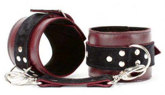Бордовые оковы на ноги Ladys Arsenal на карабинах - БДСМ Арсенал - купить с доставкой в Подольске