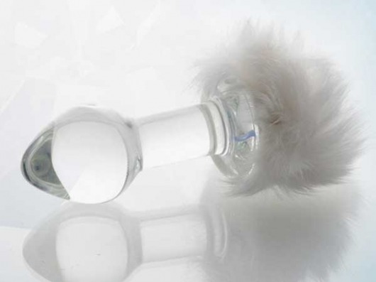 Стеклянная анальная втулка с хвостиком - 9,5 см. - Sexus - купить с доставкой в Подольске