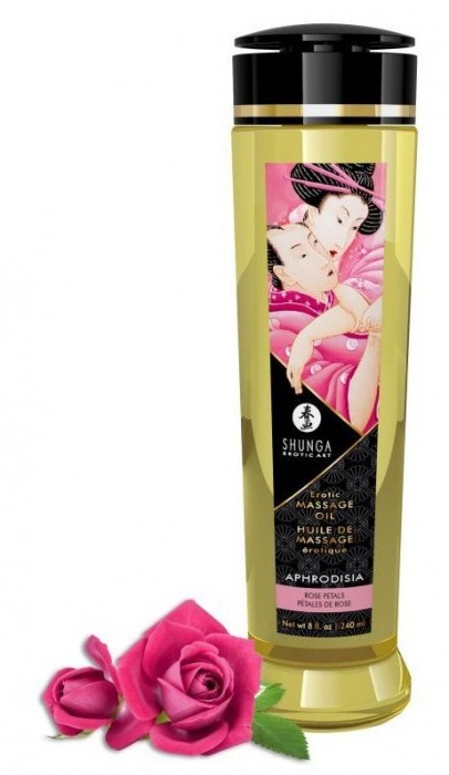 Массажное масло с ароматом розы Aphrodisia - 240 мл. - Shunga - купить с доставкой в Подольске