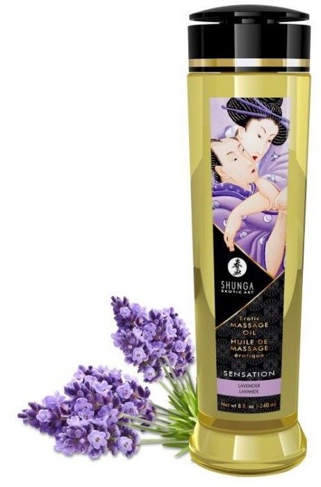Массажное масло с ароматом лаванды Sensation - 240 мл. - Shunga - купить с доставкой в Подольске