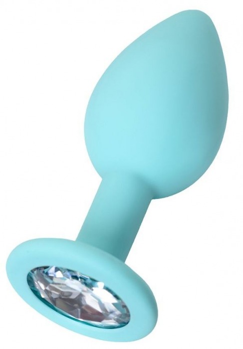 Мятная анальная пробка с прозрачным кристаллом Brilliant - 7 см. - ToyFa - купить с доставкой в Подольске