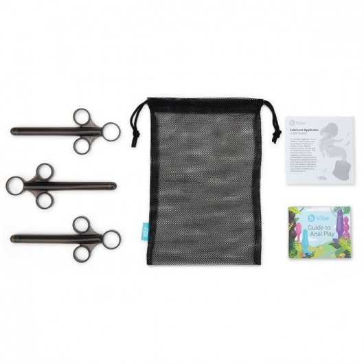 Набор из 3 черных шприцев для лубриканта - b-Vibe - купить с доставкой в Подольске