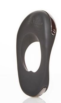 Черное эрекционное виброкольцо с двумя виброэлементами ATOM PLUS - Hot Octopuss - в Подольске купить с доставкой