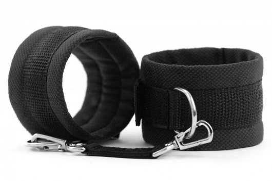 Черные наручники My rules на сцепке - БДСМ Арсенал - купить с доставкой в Подольске