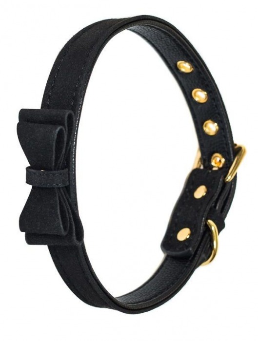 Черный ошейник Decadence с бабочкой - Lola Games - купить с доставкой в Подольске