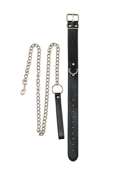 Черный ошейник с поводком Wild - Lola Games - купить с доставкой в Подольске