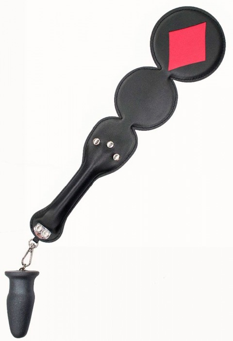 Шлёпалка  Бубны  с анальным плагом - LOVETOY (А-Полимер) - купить с доставкой в Подольске