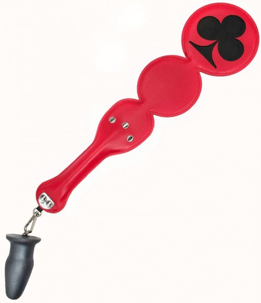 Шлёпалка  Трефы  с анальным плагом - LOVETOY (А-Полимер) - купить с доставкой в Подольске