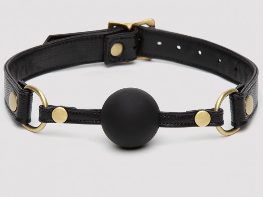 Черный кляп-шар Bound to You Faux Leather Ball Gag - Fifty Shades of Grey - купить с доставкой в Подольске
