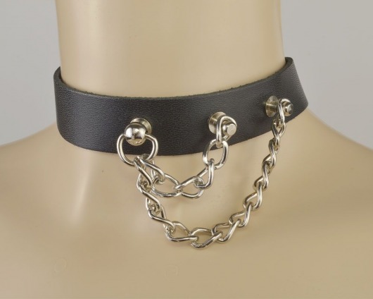 Черный чокер с двумя цепочками - Sitabella - купить с доставкой в Подольске