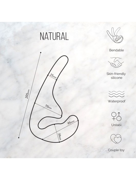 Бежевый безремневой страпон Seduction - 20,5 см. - Lola Games - купить с доставкой в Подольске