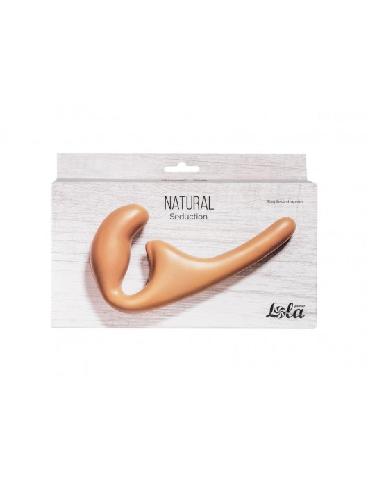 Бежевый безремневой страпон Seduction - 20,5 см. - Lola Games - купить с доставкой в Подольске