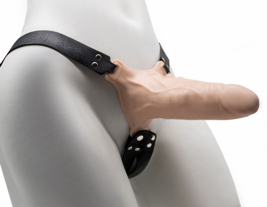 Пустотелый фаллопротез с бондажом - 18 см. - LOVETOY (А-Полимер) - купить с доставкой в Подольске