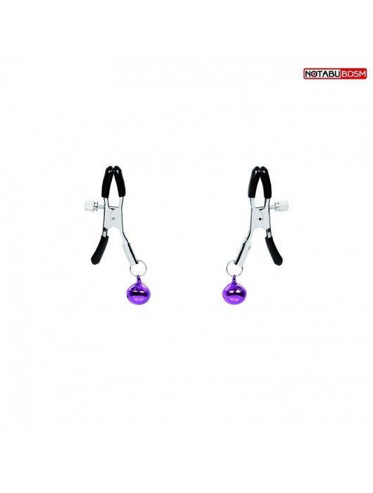 Оригинальные зажимы на соски с фиолетовыми шариками - Notabu - купить с доставкой в Подольске