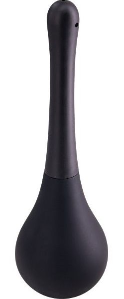 Черный анальный душ SQUEEZE CLEAN с закругленным наконечником - Seven Creations - купить с доставкой в Подольске